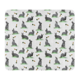 Bunny Carrot Craze Glass Cutting Board