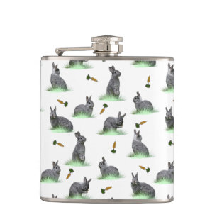 Bunny Carrot Craze Hip Flask (choose colour)