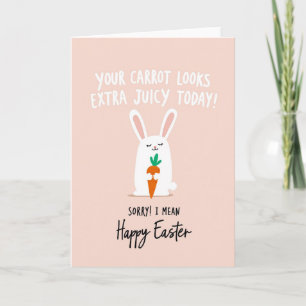 Bunny Carrot Easter Funny Card