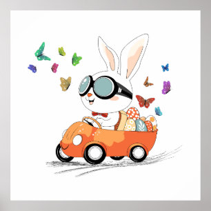 Bunny Carrot Hopping Ride Poster