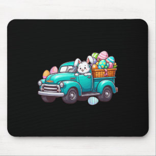 Bunny Carrying Easter Eggs On Pickup Truck Hunting Mouse Pad