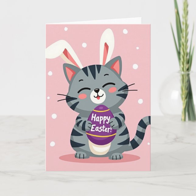 Bunny Cat Happy Day Card (Front)