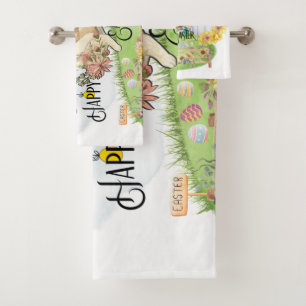Bunny Celebrates Easter Day Bath Towel Set