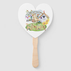 Bunny Celebrates Easter Day Hand Fan