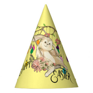 Bunny Celebrates Easter Day Party Hat