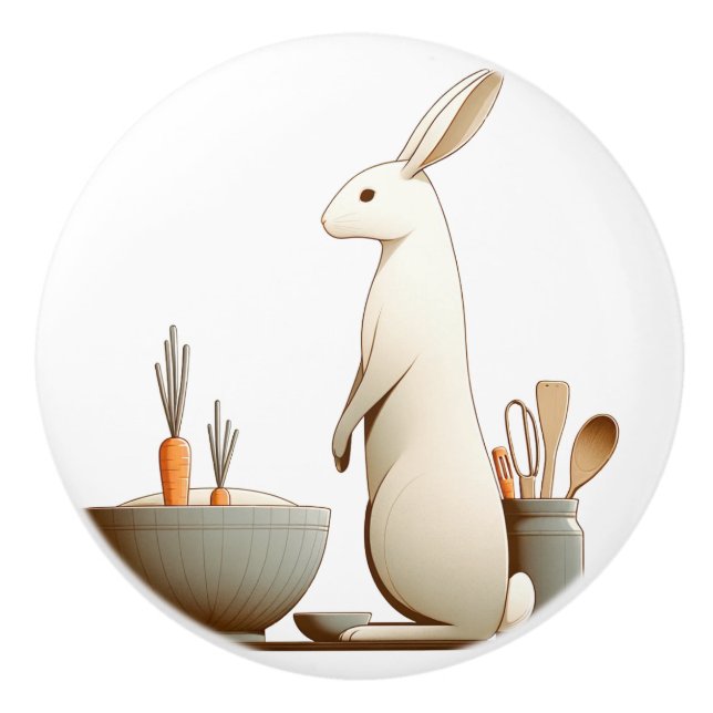 Bunny  ceramic knob (Front)