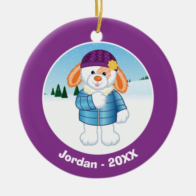 Bunny Ceramic Ornament (Front)