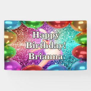 Bunny Cheerleader Personalised character birthday Banner