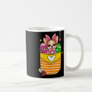 Bunny Chihuahua Easter Chocolate Eggs Inside Pocke Coffee Mug