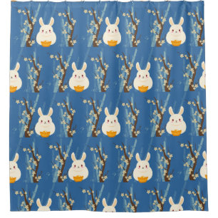 bunny chinesse shower curtain