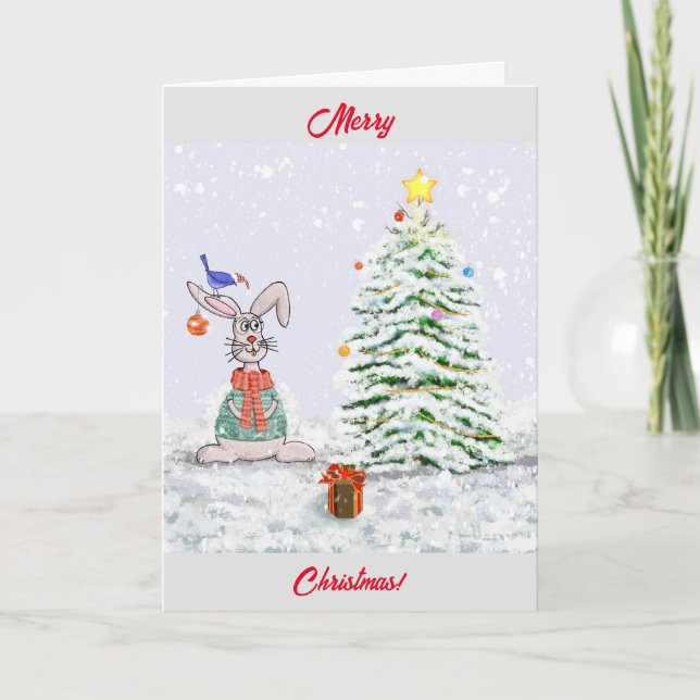  Bunny Christmas Card (Front)