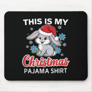 Bunny Christmas Pajama Santa Rabbit Lover Mouse Pad