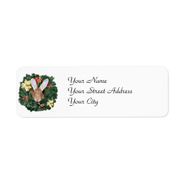 Bunny Christmas Return Address Label (Front)