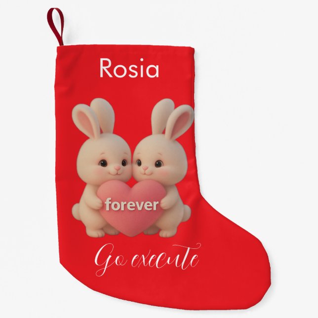 Bunny Christmas Stocking – Personal Holiday Ch arm (Front)