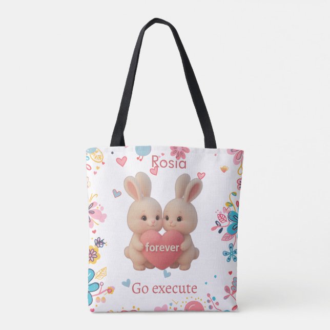 Bunny Christmas Stocking – Personal Holiday Ch arm Tote Bag (Back)
