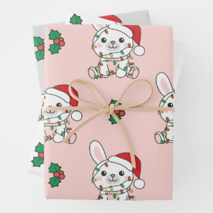 Bunny Christmas Winter Animals Holiday Bunnies Wrapping Paper Sheet