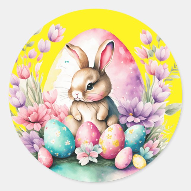 Bunny  classic round sticker (Front)