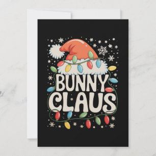 Bunny Claus Xmas Santa Christmas Holiday Family Card