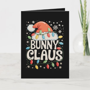 Bunny Claus Xmas Santa Christmas Holiday Family Card