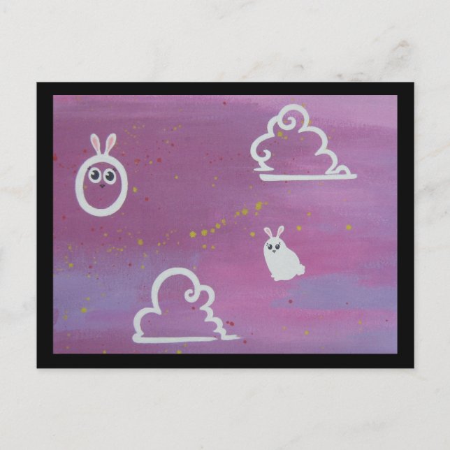 bunny clouds postcards (Front)