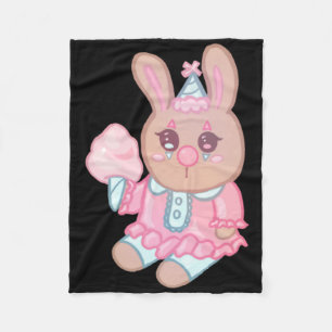 Bunny Clown Sticker Fleece Blanket