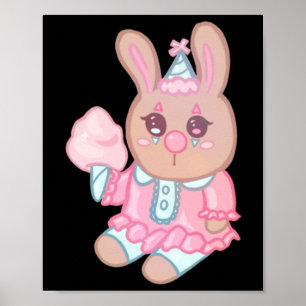 Bunny Clown Sticker Poster