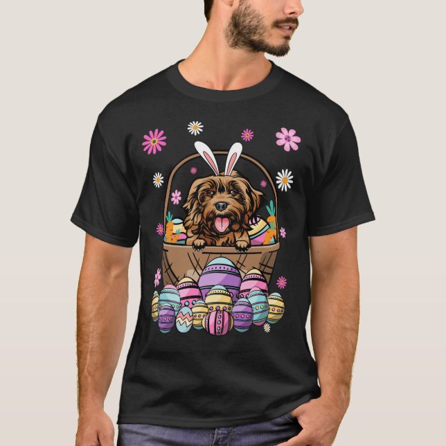 Bunny Cockapoo Dog Happy Easter Day Lover Egg Hunt T-Shirt (Front)