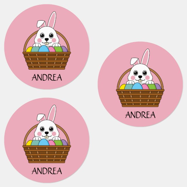 Bunny Colourful Easter EggHunt Basket | Personalis (Group)