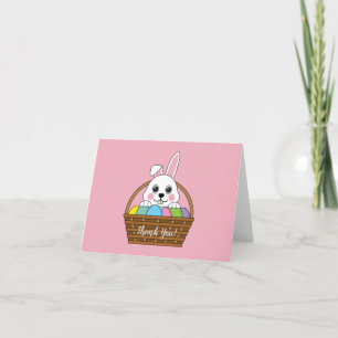 Bunny Colourful Easter EggHunt Basket   Personalis Thank You Card