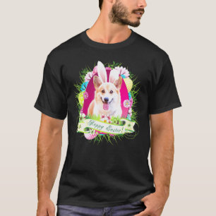 Bunny Corgi Dog Happy Easter Day Egg Hunt Lovely C T-Shirt