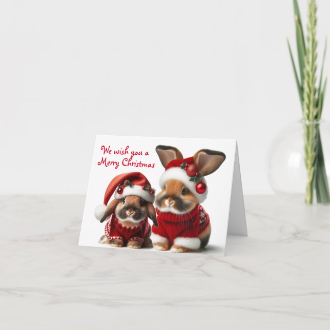 Bunny Couple Christmas Card (Front)