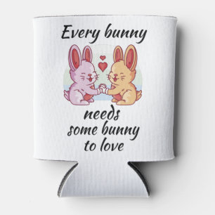 Bunny Couple Love Heart Easter Lovers Can Cooler