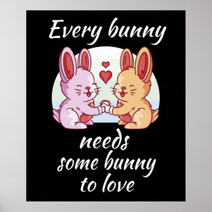 Bunny Couple Love Heart Easter Lovers Poster