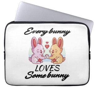 Bunny Couple Love Heart Peace Easter Lovers Laptop Sleeve