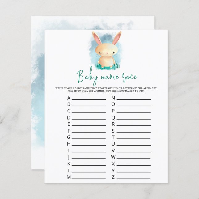 Bunny cub - Baby name race game (Front/Back)