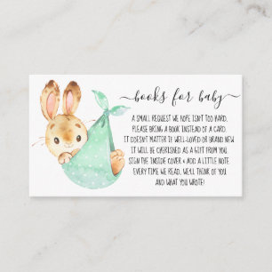 Bunny Cute Boy Book Request for Baby Shower  Enclosure Card