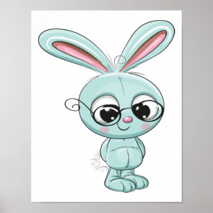 Bunny Cute Kawaii Cartoon Poster