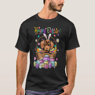 Bunny Dachshund Dog Happy Easter Day With Easter E T-Shirt