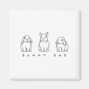 Bunny Dad Cute Lop Rabbit Holland Lop Rabbit Dad L Magnet