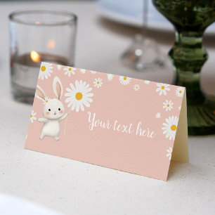 Bunny Daisy Girl Birthday Party Place Card