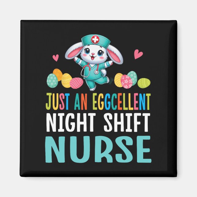Bunny Dance Easter Eggs Just An Eggcellent Night S Magnet (Front)
