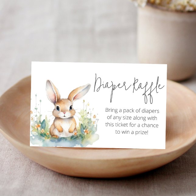 Bunny Diaper Raffle Baby Shower Enclosure Card (Creator Uploaded)
