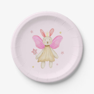 Bunny Doll Princess Fairy Wings Watercolor  Paper Plate