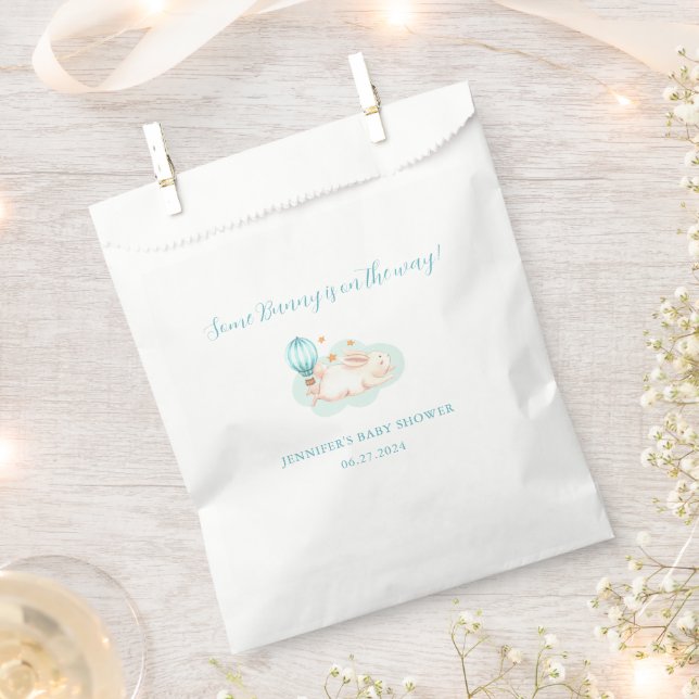 Bunny Dreams blue baby shower Favour Bag (Clipped)