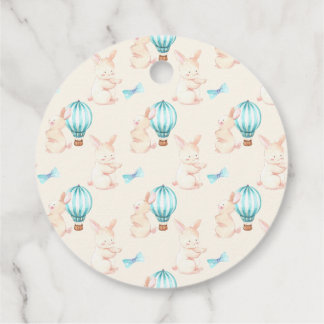 Bunny Dreams blue baby shower Favour Tags
