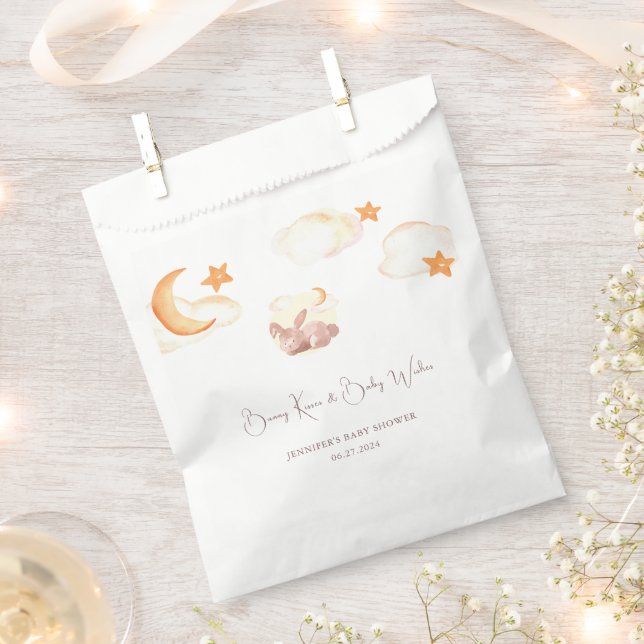 Bunny Dreams Neutral Baby Shower Favour Bag (Clipped)