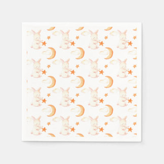 Bunny Dreams Neutral Baby Shower Napkin