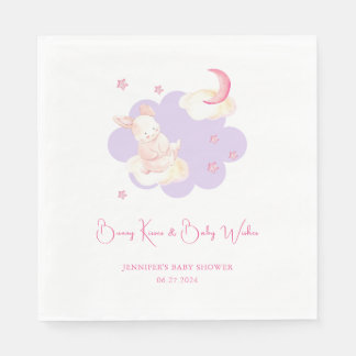 Bunny Dreams Purple Baby Shower  Napkin