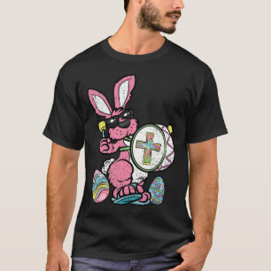 Bunny Drummer Easter Egg Hunting Spring Rabbit Jes T-Shirt
