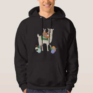 Bunny Eared Sloth Riding Llama Funny Hoodie